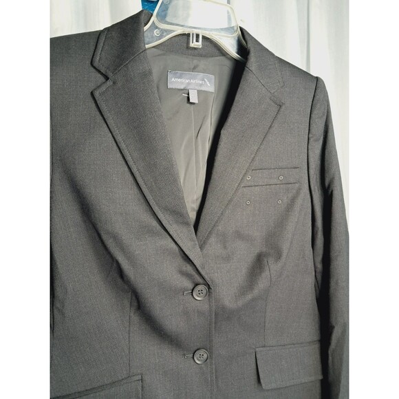 NWT American Airlines Flight Attendant Uniform Blazer Charcoal Wool Mix Size 6R - Picture 4 of 11